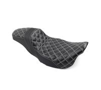 Chcuuk1 1pc Low Profile Driver Passenger Motorcycle Two Up Seat Leather Black and White Line Motorbike for Screamin' Eagle Electra Glide Ultra Classic FLHTCUSE3 for FLHRSE4