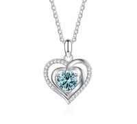 CHCWR 1.0 CT Moissanite Pendant Necklace Heart Necklace Mother's Day Anniversary Birthday Gift For Women