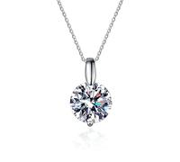 CHCWR 100% Moissanite Necklace 3CT Round Cut Diamond Solitaire Pendant Necklace for Women Men Gift Jewelry