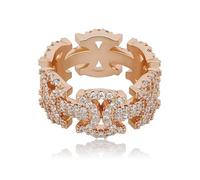CHCWR 14K Gold Bow Design Ring, Inlaid Moissanite Hip-Hop Style Ring, A Bow-tied Beauty for Special Occasions,Dad Gift