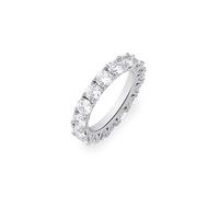 CHCWR 14K Gold Densely Set Moissanite Ring, 4mm Round Single-Row Ring, A Simplistic Yet Elegant Token for Memorable Moments,Fathers Day for Dad