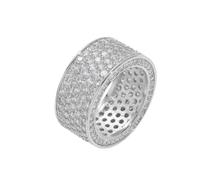CHCWR 14K Gold Five-Row Moissanite Spinner Rings, High-Polish Hip-Hop Style, Men's Luxury Statement Ring