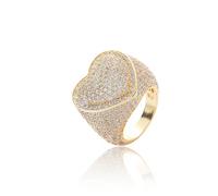 CHCWR 14K Gold Heart Moissanite Ring Men's Jewelry Wedding Love Symbol Special Occasion Best Gift Luxurious Elegant Romantic Stylish Commitment Engagement Anniversary Unique Timeless