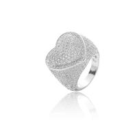 CHCWR 14K Gold Heart Moissanite Ring Men's Jewelry Wedding Love Symbol Special Occasion Best Gift Luxurious Elegant Romantic Stylish Commitment Engagement Anniversary Unique Timeless