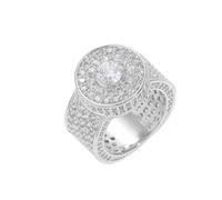 CHCWR 14K Gold Men's Large Rings with Stunning Moissanite, Bold and Luxurious Ring, Gift for Everyday Wear or Special Occasions