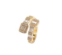 CHCWR 14K Gold Open Geometric Moissanite Ring, Modern Design for Men, Ideal Birthday Gift for Men