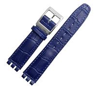 CHCWR 17mm 19mm Genuine Calf Leather Wrist Strap For Swatch Watch Band Men Women Alligator Pattern Bracelet Watchband Accessories