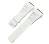 CHCWR 19Mm Rubber Watchband Replacement for Rm035 011 055 030 Black White Red Metal Interface Watch Strap/Black/19Mm