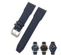 CHCWR 20mm 21mm Blue Nylon Watchband Fit For IWC Portofino Big Pilot IW3293 Mark 18 Tissot Seiko Leather Nylon Watch Strap
