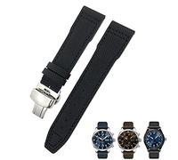 CHCWR 20mm 21mm Blue Nylon Watchband Fit For IWC Portofino Big Pilot IW3293 Mark 18 Tissot Seiko Leather Nylon Watch Strap