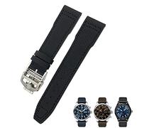 CHCWR 20mm 21mm Blue Nylon Watchband Fit For IWC Portofino Big Pilot IW3293 Mark 18 Tissot Seiko Leather Nylon Watch Strap