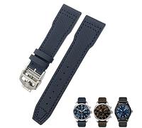 CHCWR 20mm 21mm Blue Nylon Watchband Fit For IWC Portofino Big Pilot IW3293 Mark 18 Tissot Seiko Leather Nylon Watch Strap