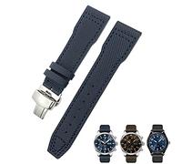 CHCWR 20mm 21mm Blue Nylon Watchband Fit For IWC Portofino Big Pilot IW3293 Mark 18 Tissot Seiko Leather Nylon Watch Strap