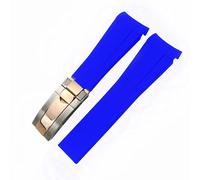 CHCWR 20Mm Waterproof Silicone Watch Strap Deployment Buckle Watchband Adjustable Watch Band for Sub G/M/T-Orange Black Buckle/Green Rose Gold Buckle