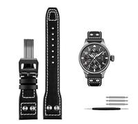 CHCWR 21mm 22mm Calfskin Leather Watchband Replacement for IWC Watch Pilot PORTOFINO Mark18 Folding buckle strap Bracelets