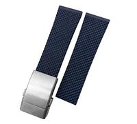 CHCWR 22Mm 24Mm Braided Silicone Rubber Watchband Replacement for Avenger Superocean Heritage Watch Strap Braceles/Black 1 Black/24Mm
