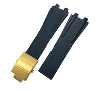 CHCWR 26mm Silicone Rubber Watch Strap For Athens Ulysse Nardin Blue Black Sport Waterproof Watchbands Folding Buckle Watch Accessories