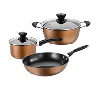 CHCWR 3 PCS/Set Thicken Cooking Soup Pot Nonstick Frying/Milk Pan Saucepan Glass Lid Induction Cooker Gas Stove