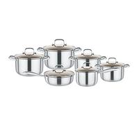 CHCWR 304 Stainless Steel Cookware Set 12 Piece Cookware Set Pots And Pans With Glass Lid Kitchen Cookware