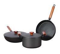 CHCWR 3pcs Non Stick Cooking Pots Set Iron Cookware Set Accessories Hot Cook Pot Hot Pot Soup Cooking Pan Set