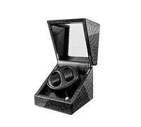 CHCWR 4+6 Automatic Mechanical Watches Box LED Light PU Leather Watch Winder- Black (A)