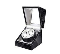 CHCWR 4+6 Automatic Mechanical Watches Box LED Light PU Leather Watch Winder- Black (A)