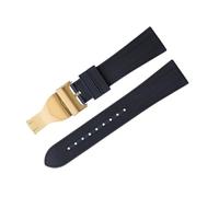 CHCWR 41mm Pelagos 22mm Flat End Soft Fluororubber Watch Band Stainless Fold Buckle,For Tudor M79360 M79363 Black Bay 1958 GMT Replace Strap
