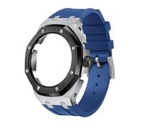 CHCWR 4th Generation GA2100/2110 Rubber Watch Band+Stainless Steel Metal Case Mod Kit, Compatible With GA2100/2110 Upgraded Metal Bezel Fluororubber Strap