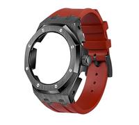 CHCWR 4th Generation GA2100/2110 Rubber Watch Band+Stainless Steel Metal Case Mod Kit, Compatible With GA2100/2110 Upgraded Metal Bezel Fluororubber Strap