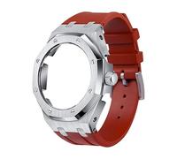 CHCWR 4th Generation GA2100/2110 Rubber Watch Band+Stainless Steel Metal Case Mod Kit, Compatible With GA2100/2110 Upgraded Metal Bezel Fluororubber Strap