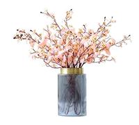 CHCWR Artificial Flowers Beautifully Artificial Flowers Artificial Silk Oncidium Hybridum Dancing Orchid Fake Flower Vase Set Faux Flowers