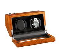 CHCWR Automatic Watch Winder Box Case with Quiet Motor 5 Rotation Mode Settings Display Holder Organizer AC Adapter Powered (Black 2+0)