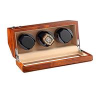 CHCWR Automatic Watch Winder Box Case with Quiet Motor 5 Rotation Mode Settings Display Holder Organizer AC Adapter Powered (Black 2+0)