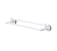 CHCWR Bathroom Bathroom Towel Rack Two Rod Suction Cup Towel Rails Bathroom Towel Bar Wall-Mounted Bath Towel Rack Kitchen Shelf,White 65Cm Tower Hanger The New