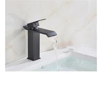 CHCWR Bathroom Faucet,Hot Cold Water Basin Faucet, Waterfall, Bathroom, Wash Basin Faucets, Single Lever Mixer, Chrome Plated Brass, Wash Mixer Taps, Black, Gold, MMW