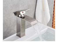 CHCWR Bathroom Faucet,Hot Cold Water Basin Faucet, Waterfall, Bathroom, Wash Basin Faucets, Single Lever Mixer, Chrome Plated Brass, Wash Mixer Taps, Black, Gold, MMW