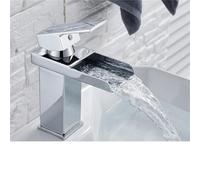 CHCWR Bathroom Faucet,Hot Cold Water Basin Faucet, Waterfall, Bathroom, Wash Basin Faucets, Single Lever Mixer, Chrome Plated Brass, Wash Mixer Taps, Black, Gold, MMW