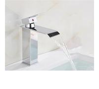 CHCWR Bathroom Faucet,Hot Cold Water Basin Faucet, Waterfall, Bathroom, Wash Basin Faucets, Single Lever Mixer, Chrome Plated Brass, Wash Mixer Taps, Black, Gold, MMW