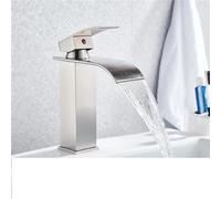 CHCWR Bathroom Faucet,Hot Cold Water Basin Faucet, Waterfall, Bathroom, Wash Basin Faucets, Single Lever Mixer, Chrome Plated Brass, Wash Mixer Taps, Black, Gold, MMW