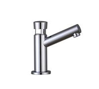 CHCWR Bathroom Time Delay Faucet Copper Wash Basin Single Cold Water Tap Public Toilet Touch Press Auto Self Closing Water Saving Tap,3,Include:1*Faucet