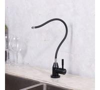 CHCWR Black Flexible Folding Kitchen Faucet with Pure Drinking Water Filter High Arc Tap Water Filter for Kitchen Sink