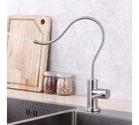 CHCWR Black Flexible Folding Kitchen Faucet with Pure Drinking Water Filter High Arc Tap Water Filter for Kitchen Sink