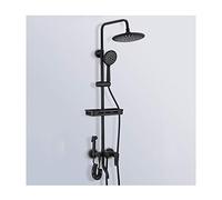 CHCWR Black Shower System with Cold and Hot Water Wall Mounted Shower Faucet Set Multifunction Single Handle Shower Combo Set with Shower Head, 3 Spray Handheld Shower, Tub Spout, Bidet