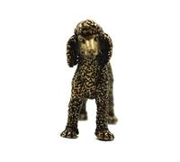 CHCWR Brass Solid Poodle Tabletop Miniatures Figurine, Cute Pet Dog Statue, Office Study Decorative Ornament, Bronze Puppy Sculpture Craft Collection