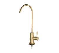 CHCWR Brushed Gold Drinking Water Purifier Faucet Stainless Steel Drinking Water Reverse Osmosis Systems Kitchen Water Filter Tap 1/4",C,Include:1*Faucet