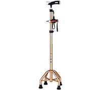 CHCWR Canes Adjustable Crutch Walking Stick Non Slip Adult Medical Crutches Multifunctional Lightweight Aluminum Alloy Walker with Flashlight Gold Nice Family