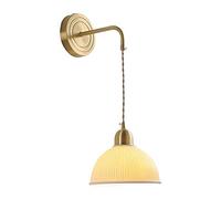 CHCWR Ceramic Pendant Bedroom Bedside Lamp Wall Light Wall Sconces 1-Light Brass Interior Wall Mount Light Fixture, for Dining Room Backdrop Yearn for