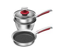 CHCWR Cookware Kitchen Pan Set 16cm Breakfast Pots for Kitchen Frying Pan Milk Pot Stainless Steel Cooking Pots Nonstick Cookware Sets