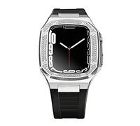 CHCWR DIY for band 8 7 6 Metal Stainless Steel 45mm 41mm Watch Rubber Band Set for 44mm Diamond Strap Modification Kit
