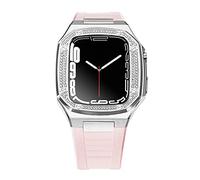 CHCWR DIY for band 8 7 6 Metal Stainless Steel 45mm 41mm Watch Rubber Band Set for 44mm Diamond Strap Modification Kit